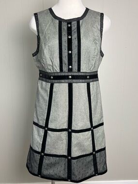 Anna Sui for Target Gray Plaid Studded Mini Dress Size 11 Goth Punk Y2K